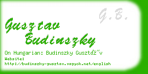 gusztav budinszky business card